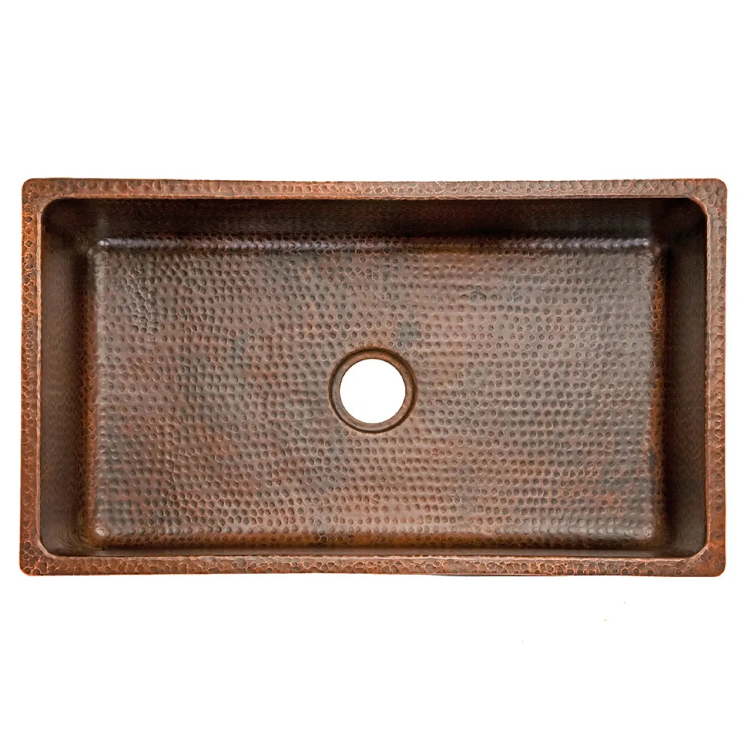 Premier Copper Products 33" Hammered Copper Kitchen Single Basin Sink