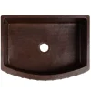 Premier Copper Products 30" Hammered Copper Kitchen Rounded Apron Single Basin Sink with Barrel Strap Design