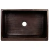 Premier Copper Products 33" Hammered Copper Kitchen Apron Single Basin Sink with Rings