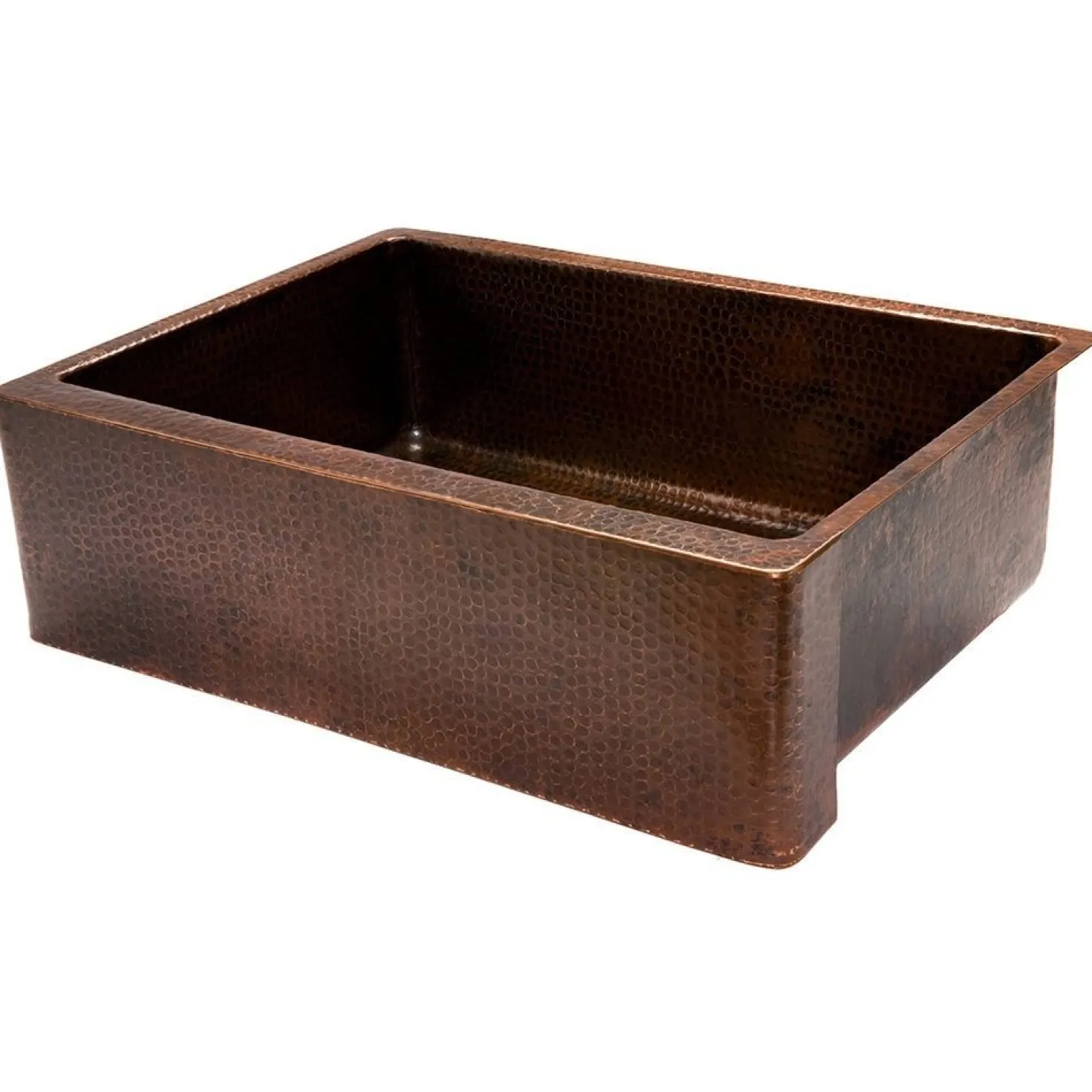 Premier Copper Products 30" Hammered Copper Kitchen Apron Single Basin Sink
