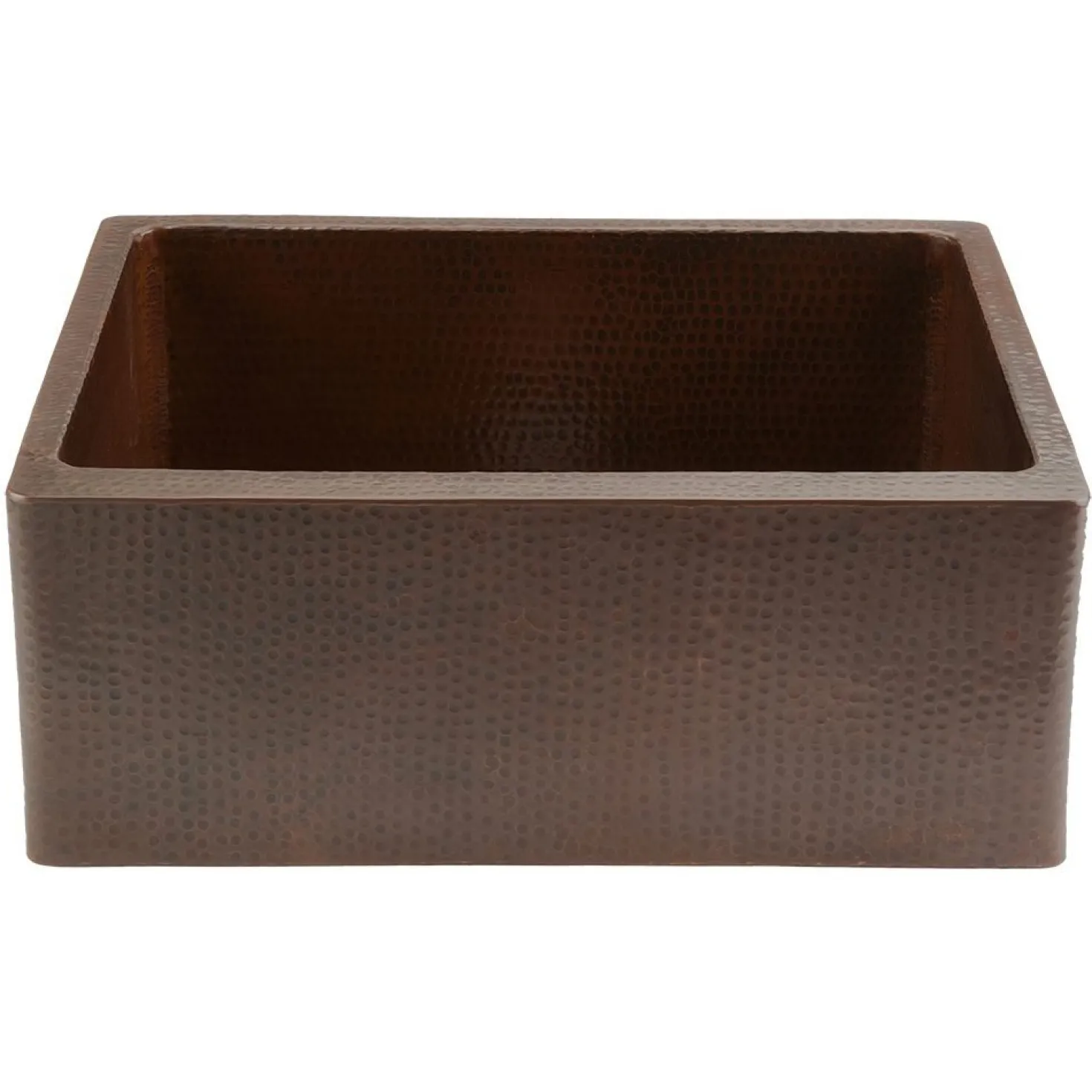 Premier Copper Products 25" Hammered Copper Kitchen Apron Single Basin Sink