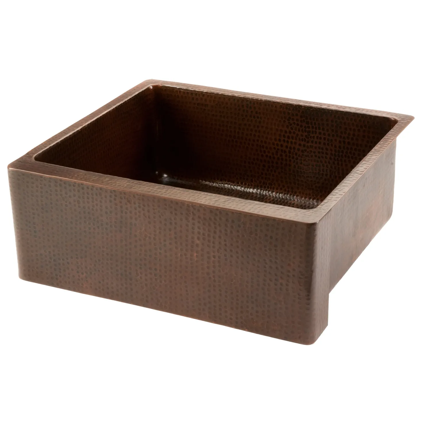 Premier Copper Products 25" Hammered Copper Kitchen Apron Single Basin Sink