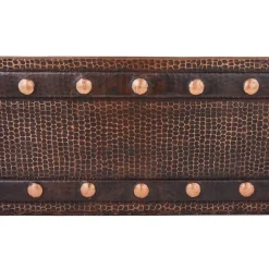 Premier Copper Products 30" Hammered Copper Kitchen Apron Single Basin Sink with Barrel Strap Design