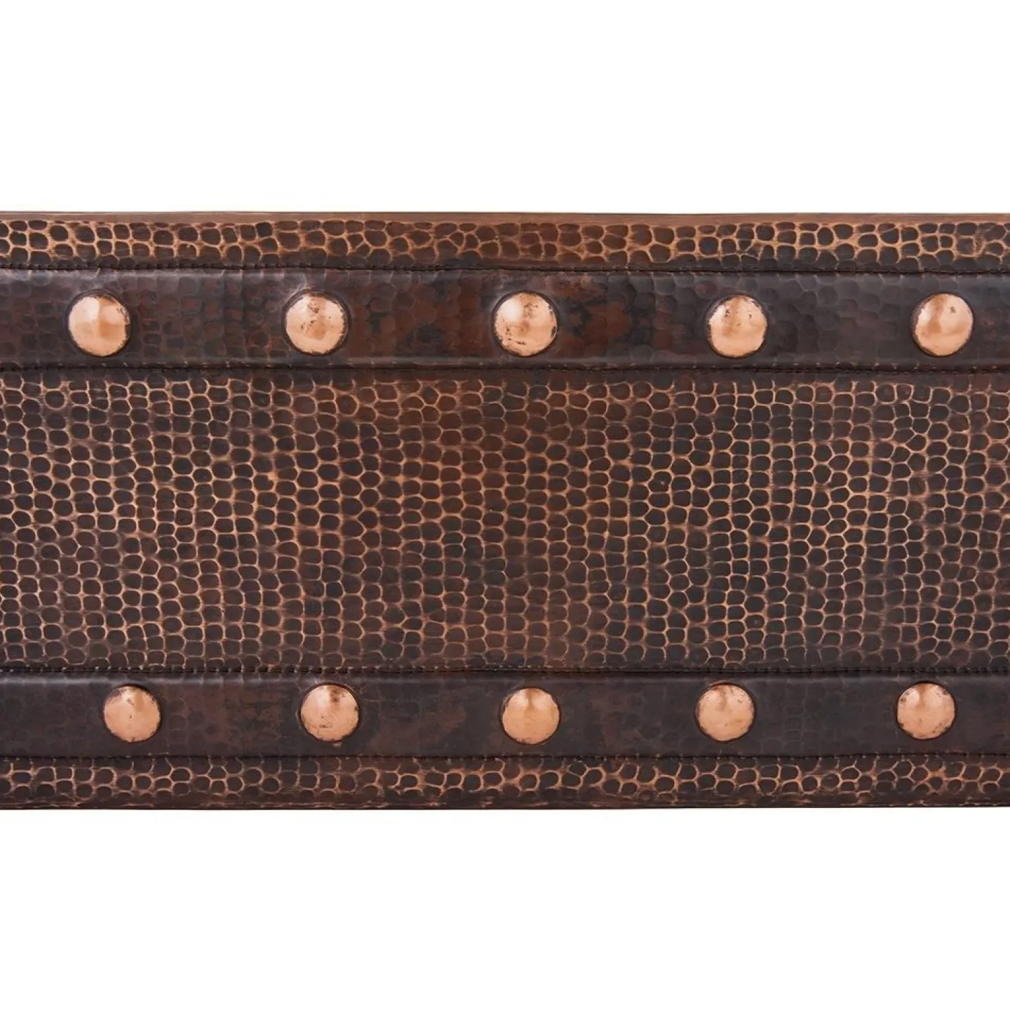 Premier Copper Products 30" Hammered Copper Kitchen Apron Single Basin Sink with Barrel Strap Design
