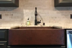 Premier Copper Products 33" Hammered Copper Kitchen Apron Single Basin Sink