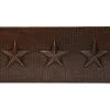 Premier Copper Products 33" Hammered Copper Kitchen Apron Single Basin Sink with Star Design