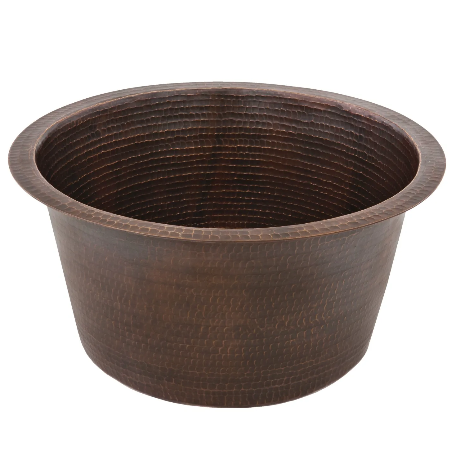 Premier Copper Products 17" Large Round Hammered Copper Bar/Prep Sink