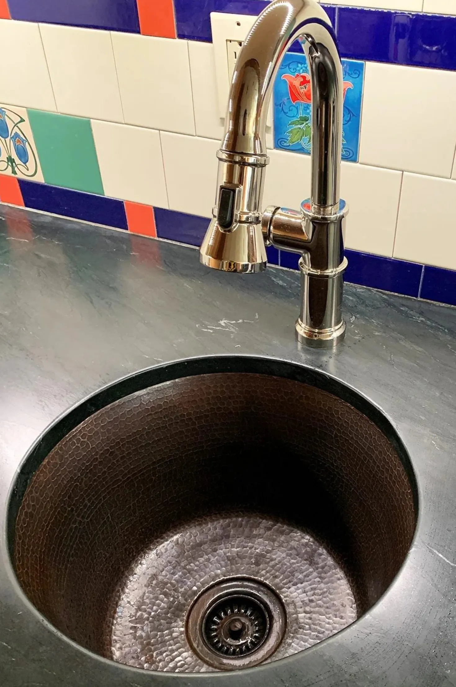 Premier Copper Products 17" Large Round Hammered Copper Bar/Prep Sink