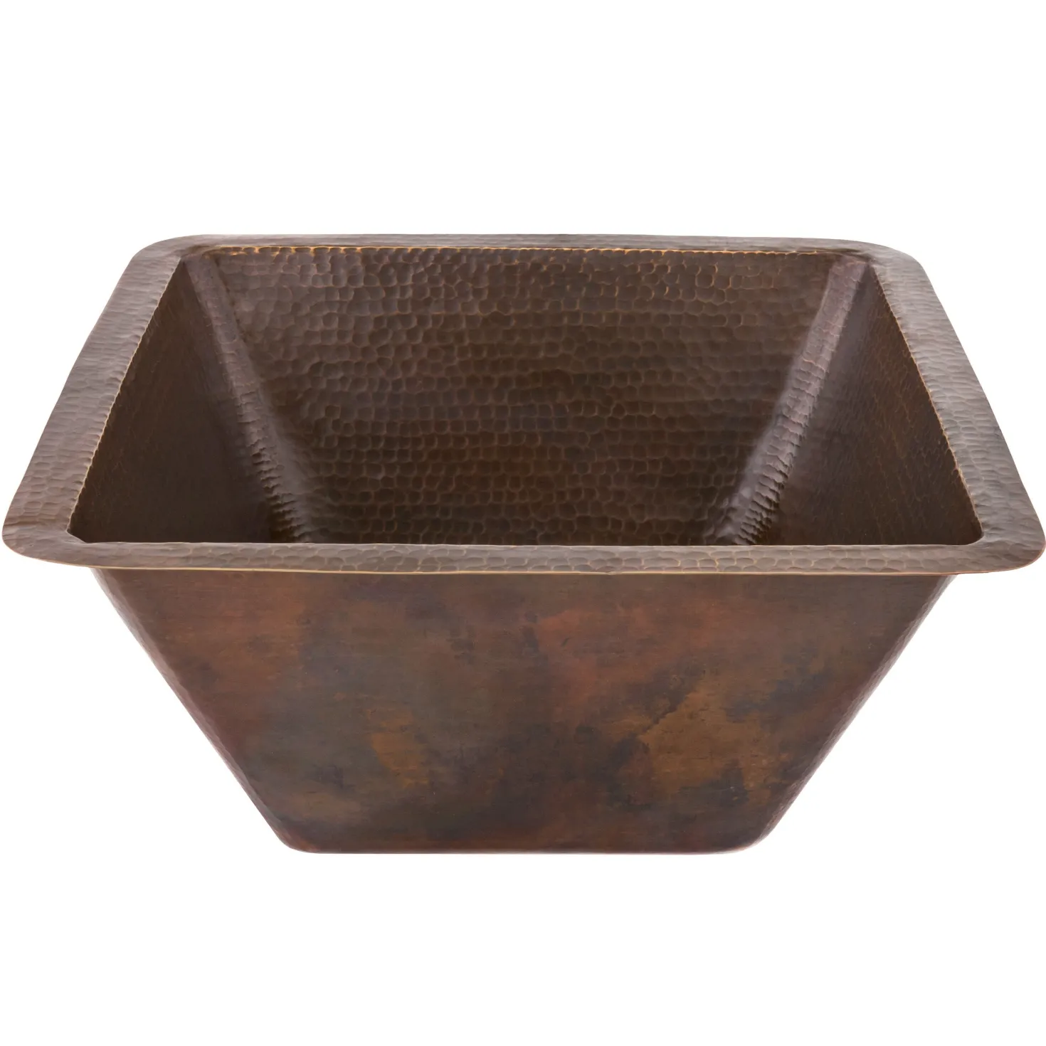 Premier Copper Products 17" Large Square Hammered Copper Bar/Prep Sink