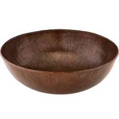 Premier Copper Products 17" Large Round Vessel Hammered Copper Sink