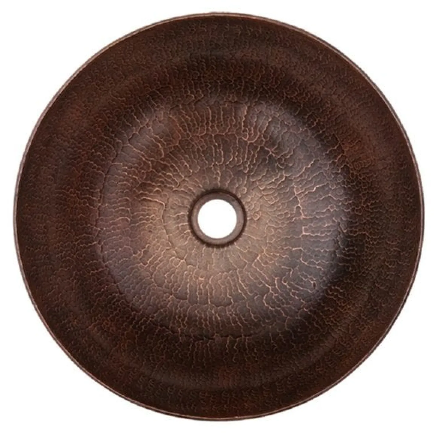 Premier Copper Products 15" Medium Round Vessel Hammered Copper Sink
