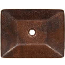 Premier Copper Products Modern Rectangle Hand Forged Old World Copper Vessel Sink