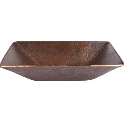 Premier Copper Products Modern Rectangle Hand Forged Old World Copper Vessel Sink