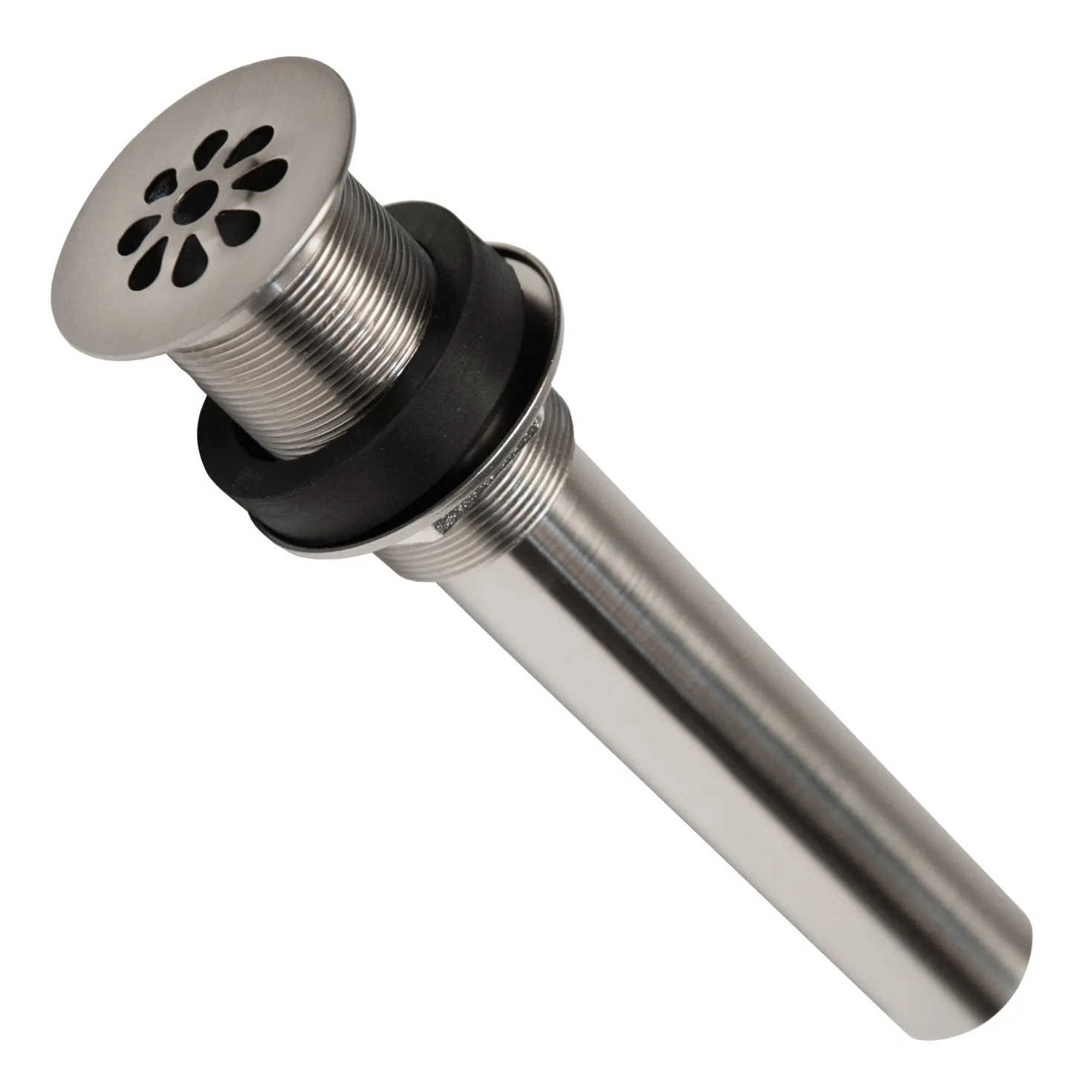 Premier Copper Products 1.5" Non-Overflow Grid Bathroom Sink Drain - Brushed Nickel