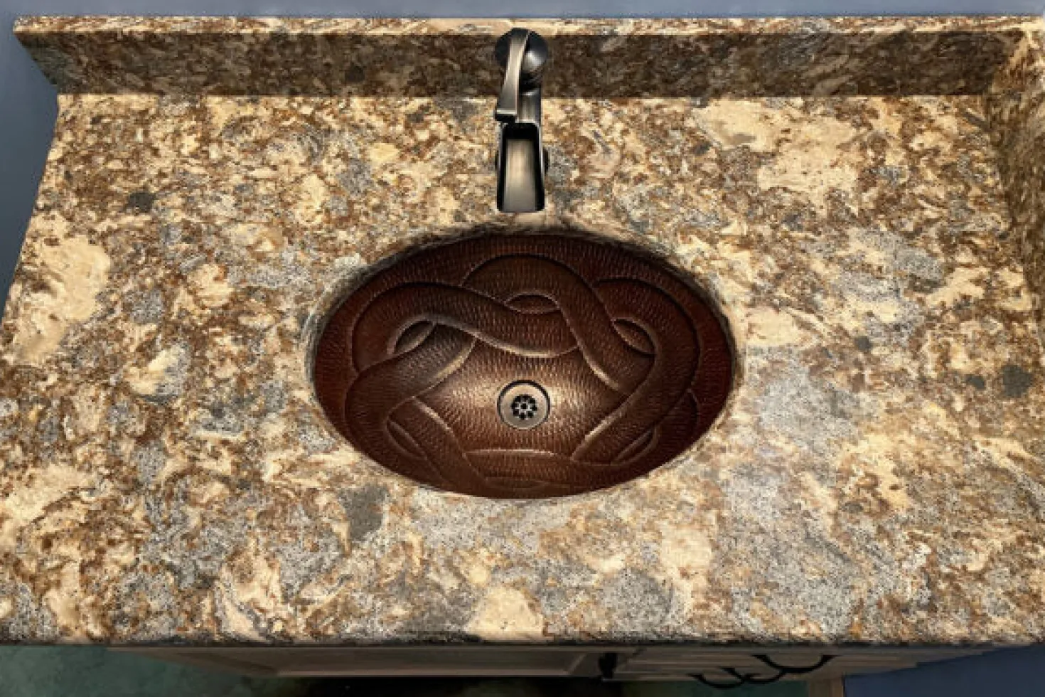 Premier Copper Products Oval Braid Under Counter Hammered Copper Sink