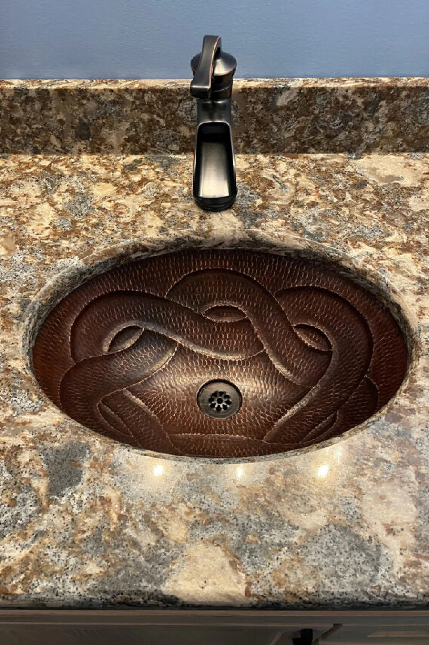 Premier Copper Products Oval Braid Under Counter Hammered Copper Sink