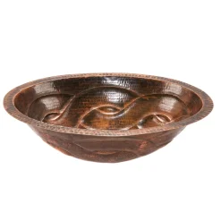Premier Copper Products Oval Braid Under Counter Hammered Copper Sink
