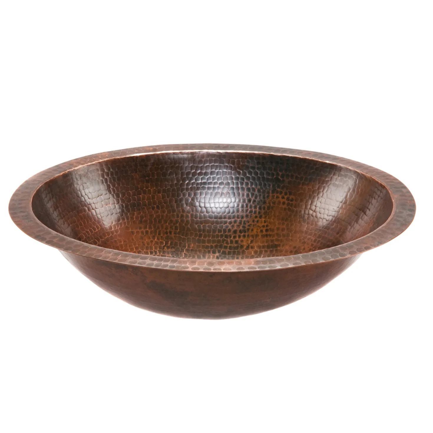 Premier Copper Products Oval Under Counter Hammered Copper Bathroom Sink