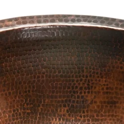 Premier Copper Products Oval Under Counter Hammered Copper Bathroom Sink