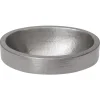 Premier Copper Products Oval Skirted Vessel Hammered Copper Sink in Nickel