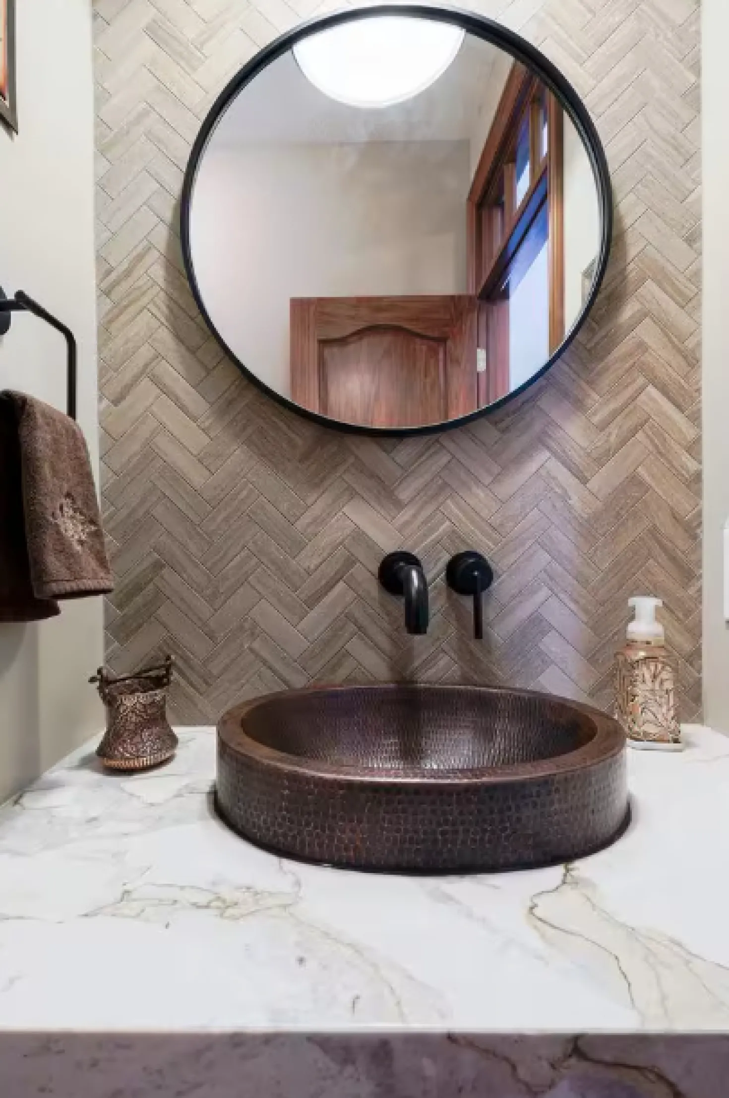 Premier Copper Products Oval Skirted Vessel Hammered Copper Sink