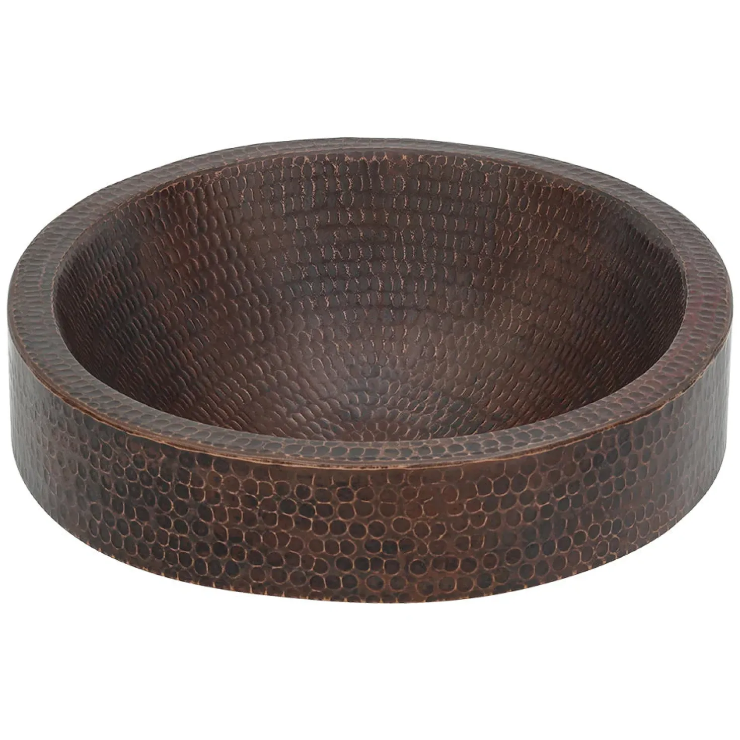 Premier Copper Products Oval Skirted Vessel Hammered Copper Sink