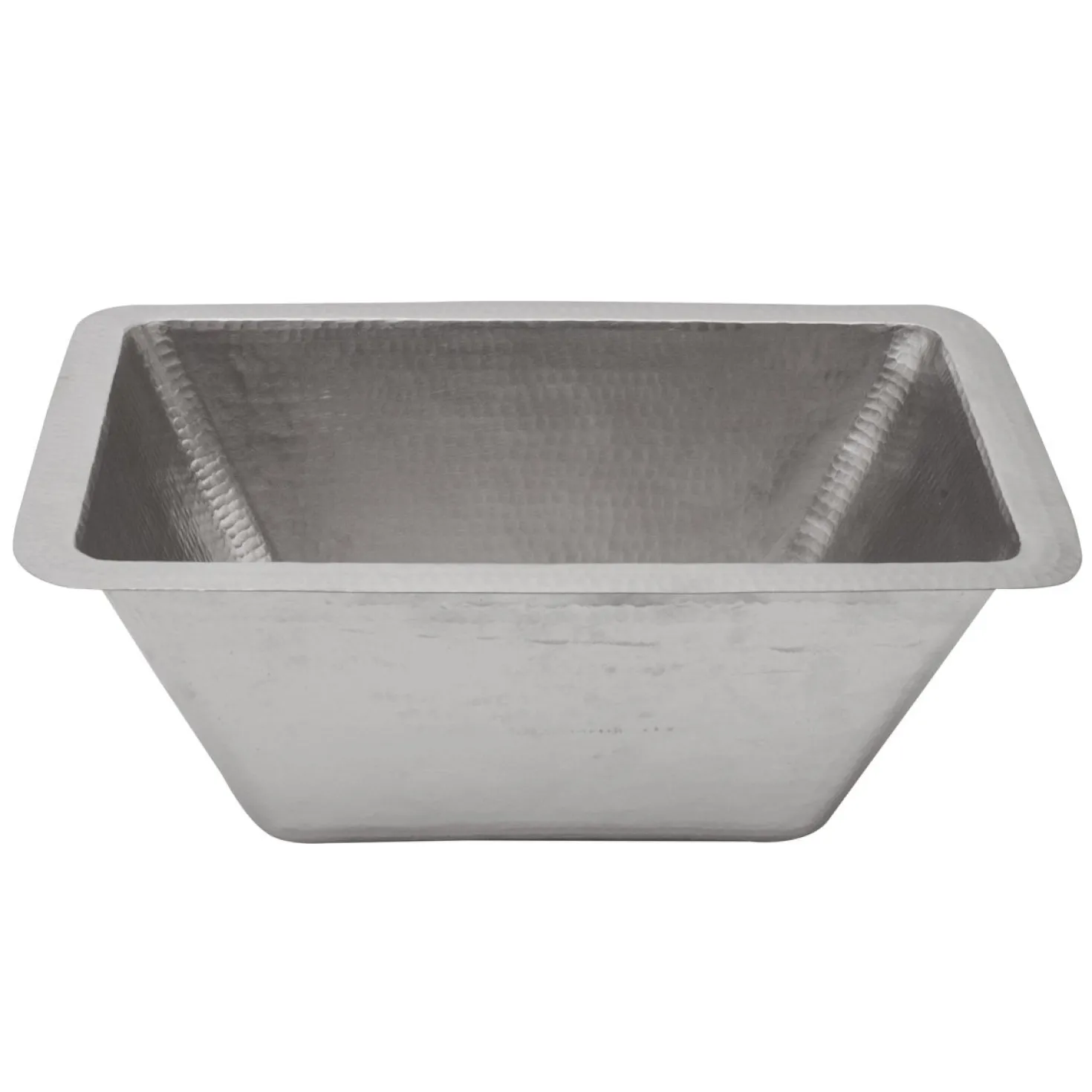 Premier Copper Products Rectangle Copper Prep Sink in Nickel with 3.5" Drain Size