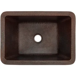 Premier Copper Products Rectangle Hammered Copper Bathroom Sink