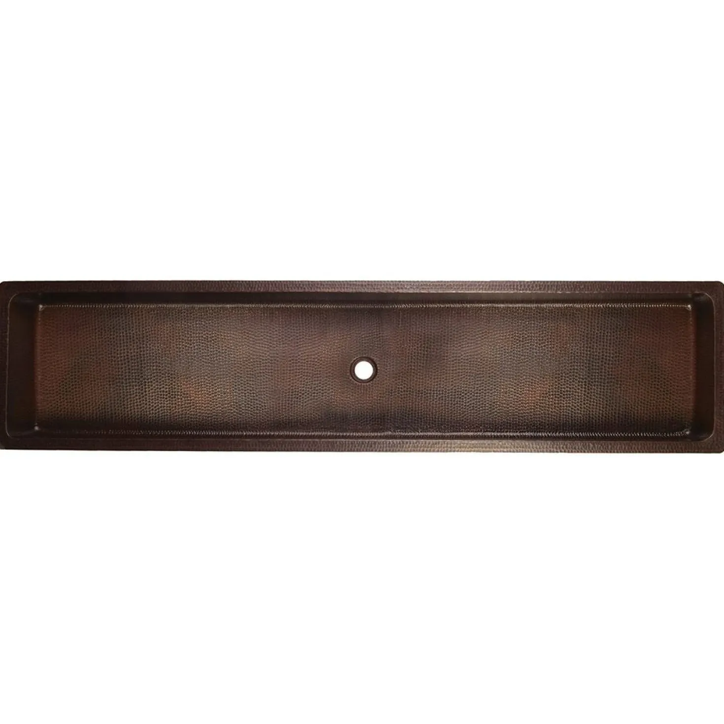 Premier Copper Products 60" Rectangle Skirted Vessel Hammered Copper Sink