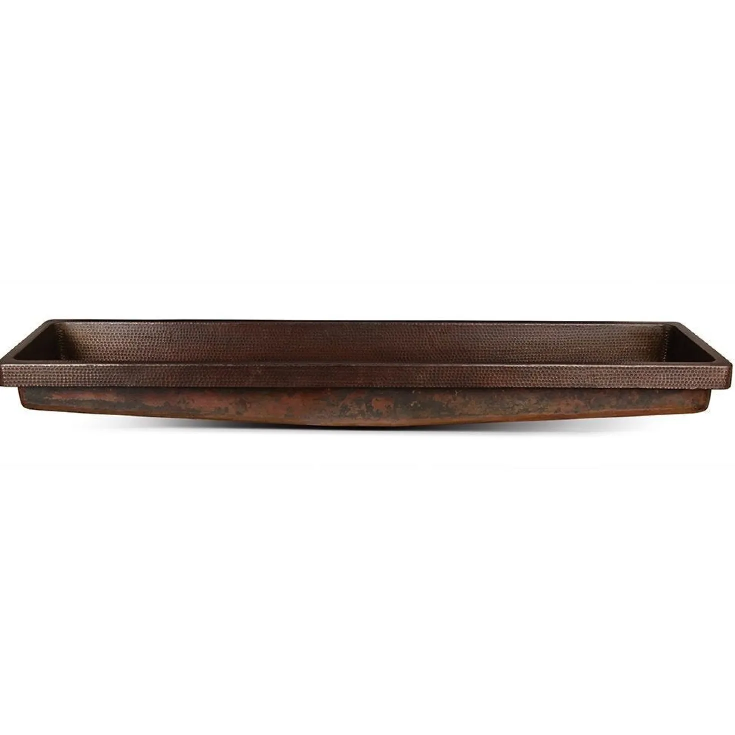 Premier Copper Products 60" Rectangle Skirted Vessel Hammered Copper Sink