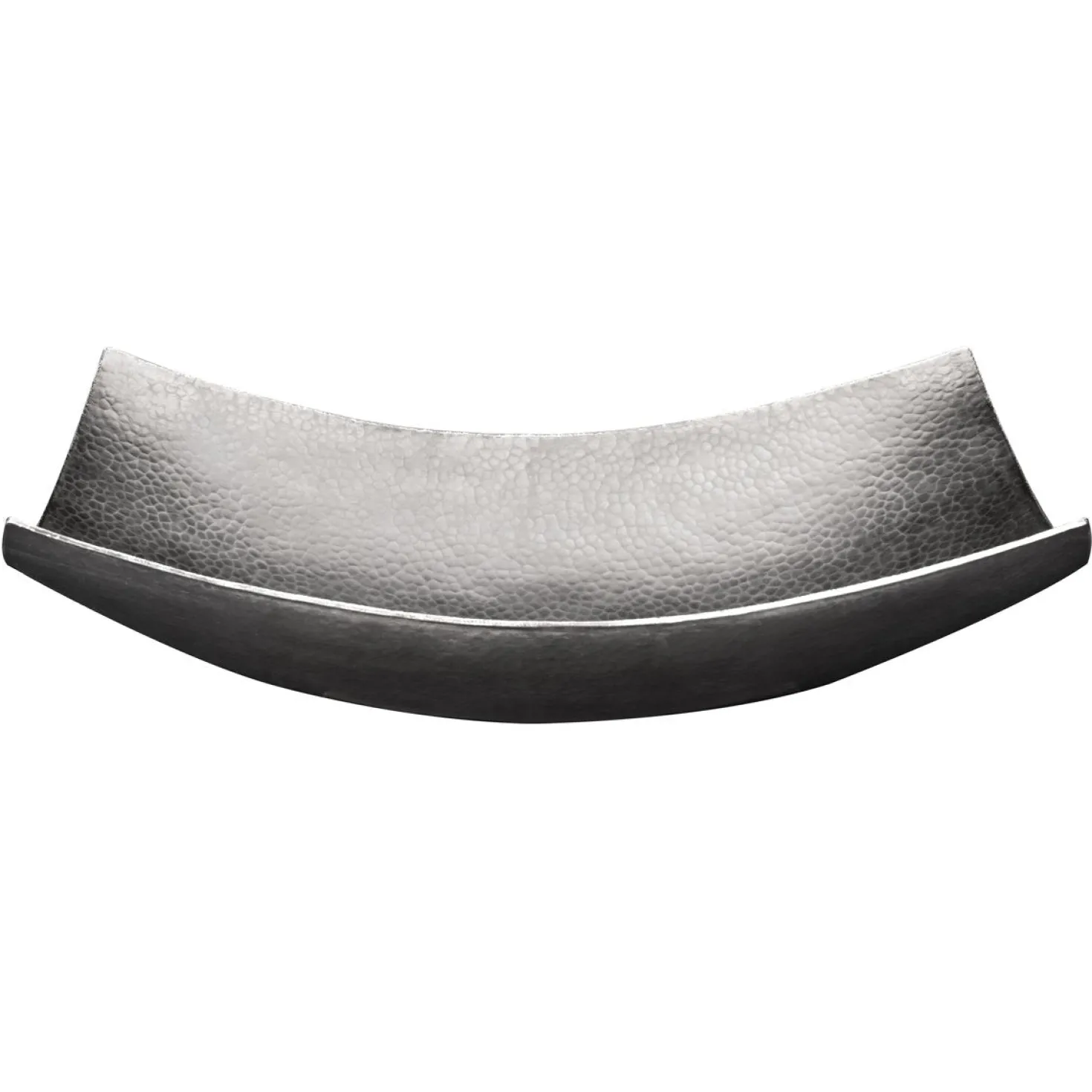 Premier Copper Products 18" Rectangle Modern Slope Hammered Copper Sink in Nickel
