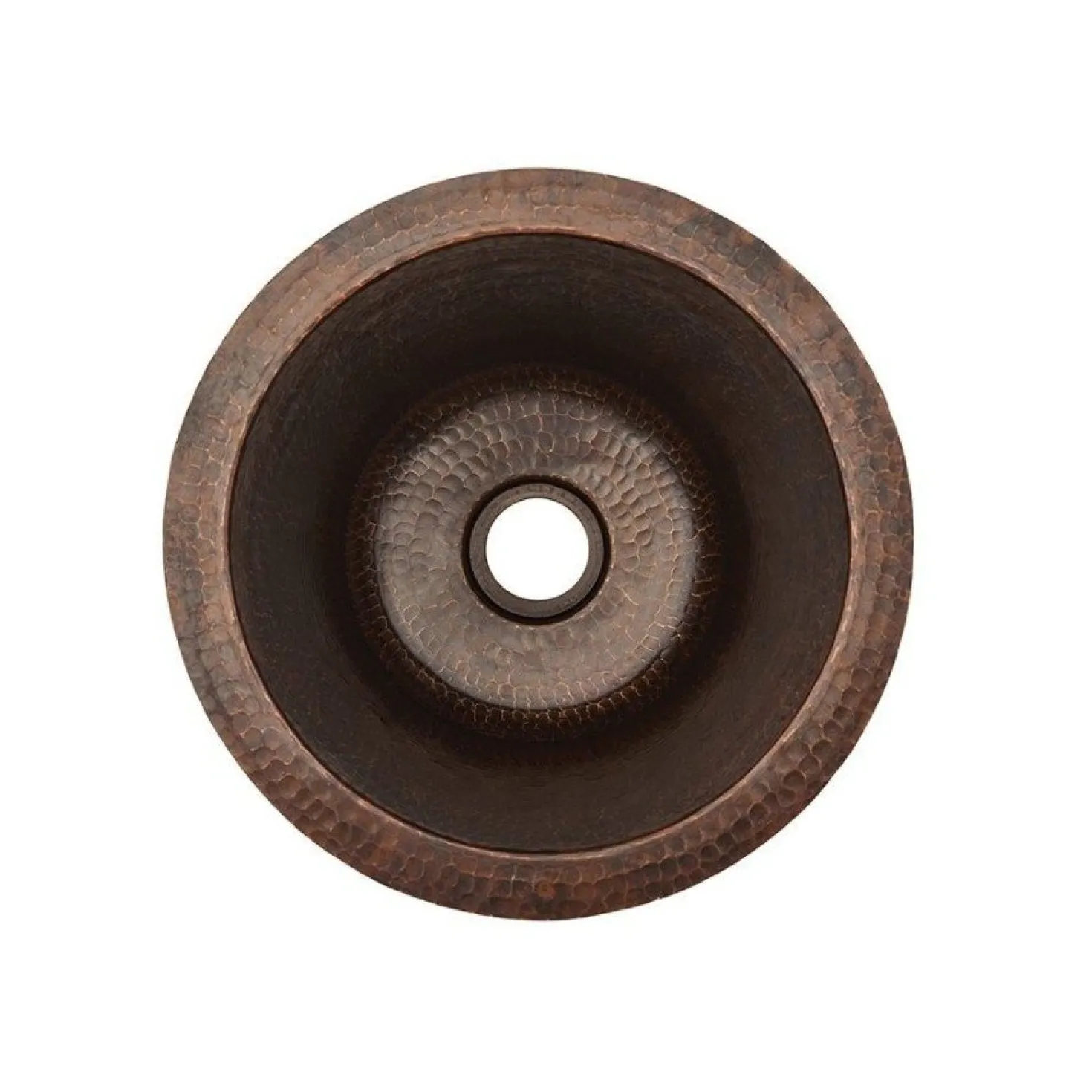 Premier Copper Products 12" Round Hammered Copper Ice Bucket Bar/Prep Sink