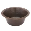 Premier Copper Products 16" Round Hammered Copper Bar Sink with 2" Drain Size