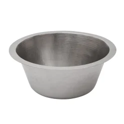 Premier Copper Products 16" Round Hammered Copper Prep Sink in Nickel with 3.5" Drain Size