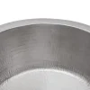 Premier Copper Products 14" Round Hammered Copper Bar Sink in Nickel with 2" Drain Size