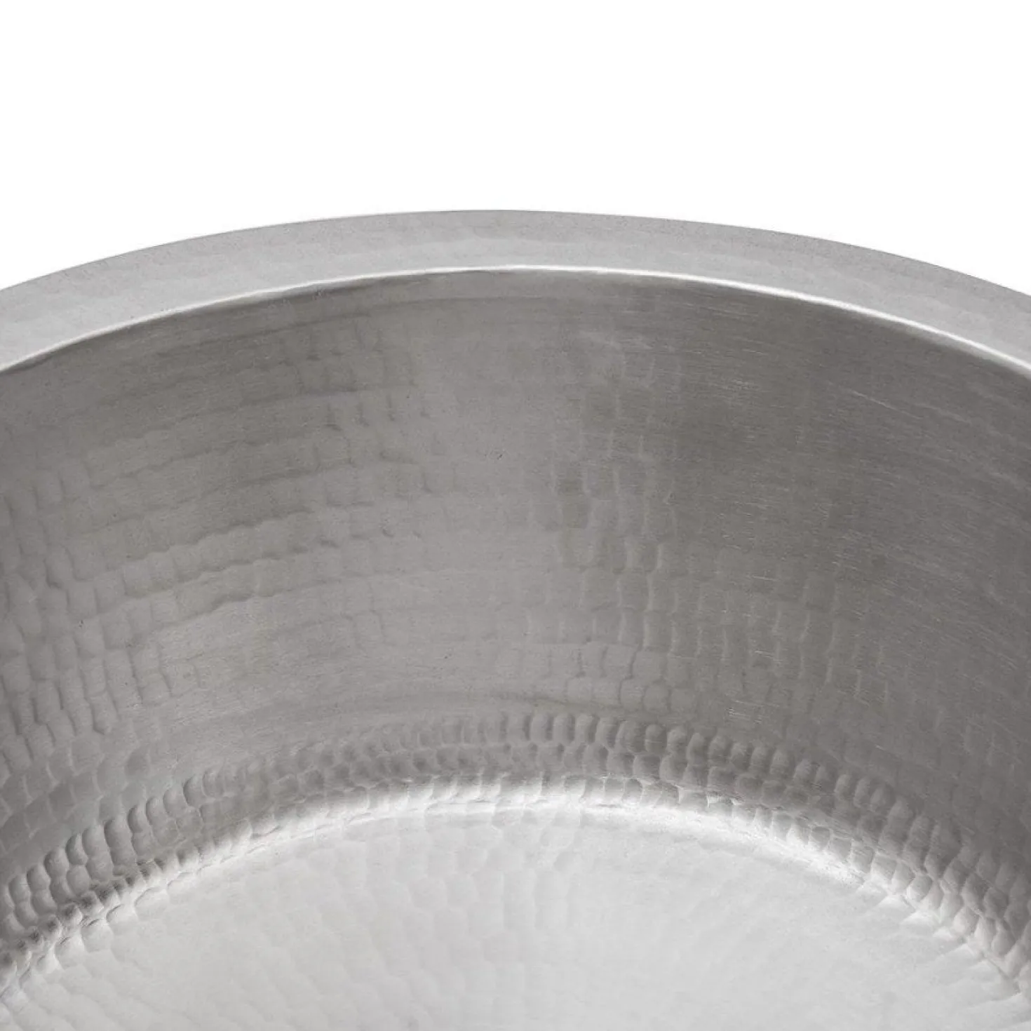 Premier Copper Products 14" Round Hammered Copper Bar Sink in Nickel with 2" Drain Size