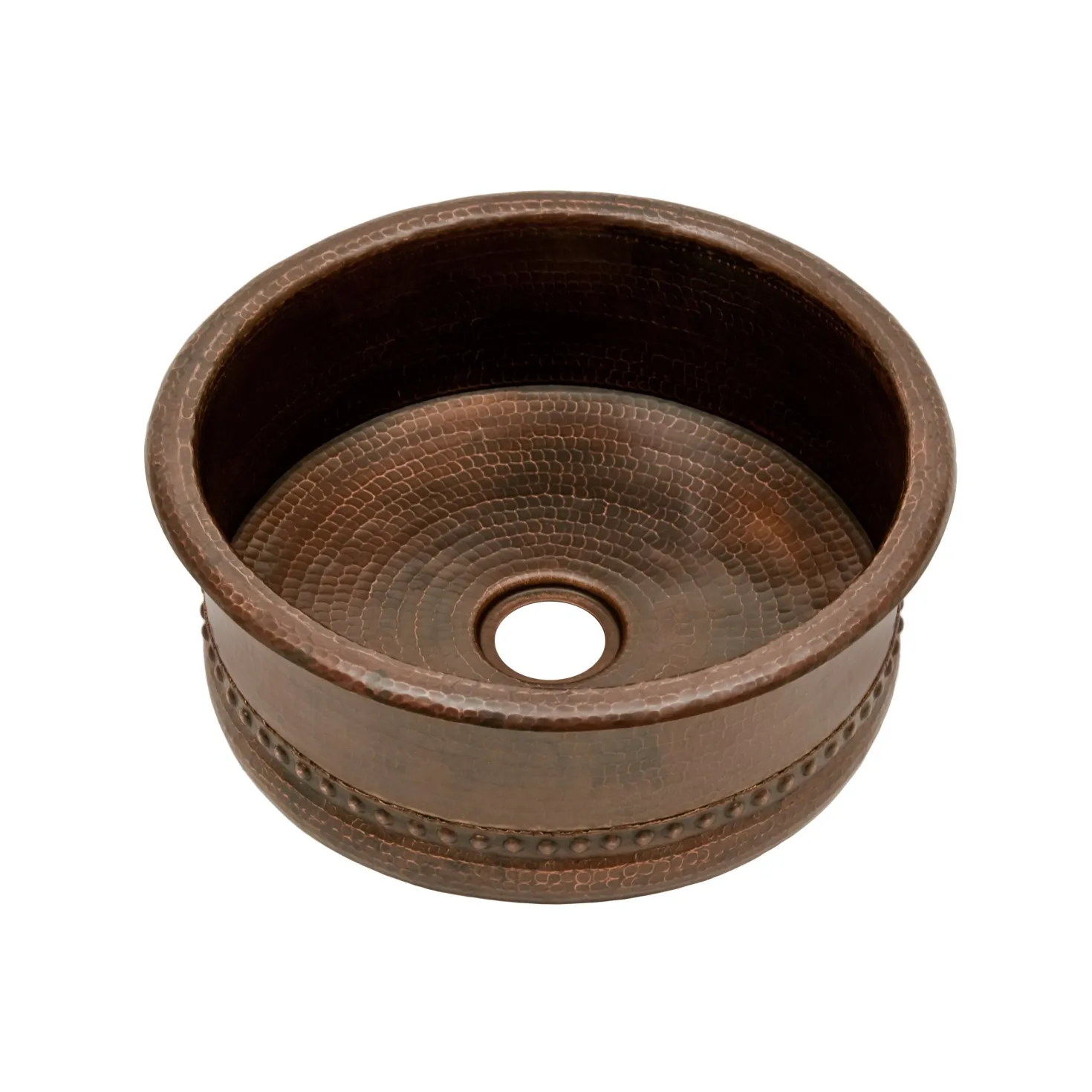 Premier Copper Products 15" Round Bar Vessel Tub Sink with 2" Drain Size