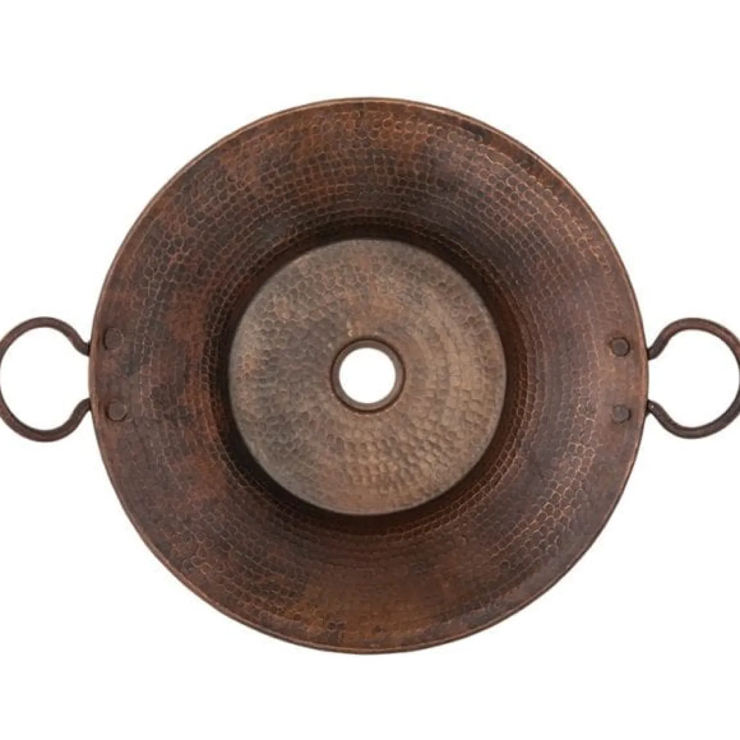 Premier Copper Products 16" Round Miners Pan Vessel Hammered Copper Sink
