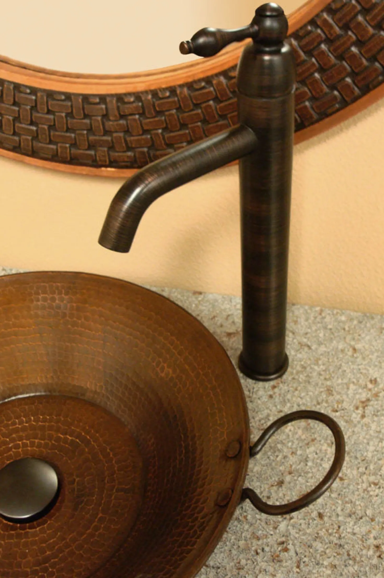 Premier Copper Products 16" Round Miners Pan Vessel Hammered Copper Sink