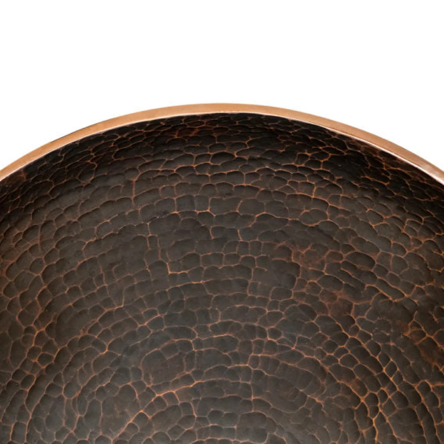 Premier Copper Products Round Hand Forged Old World Copper Vessel Sink