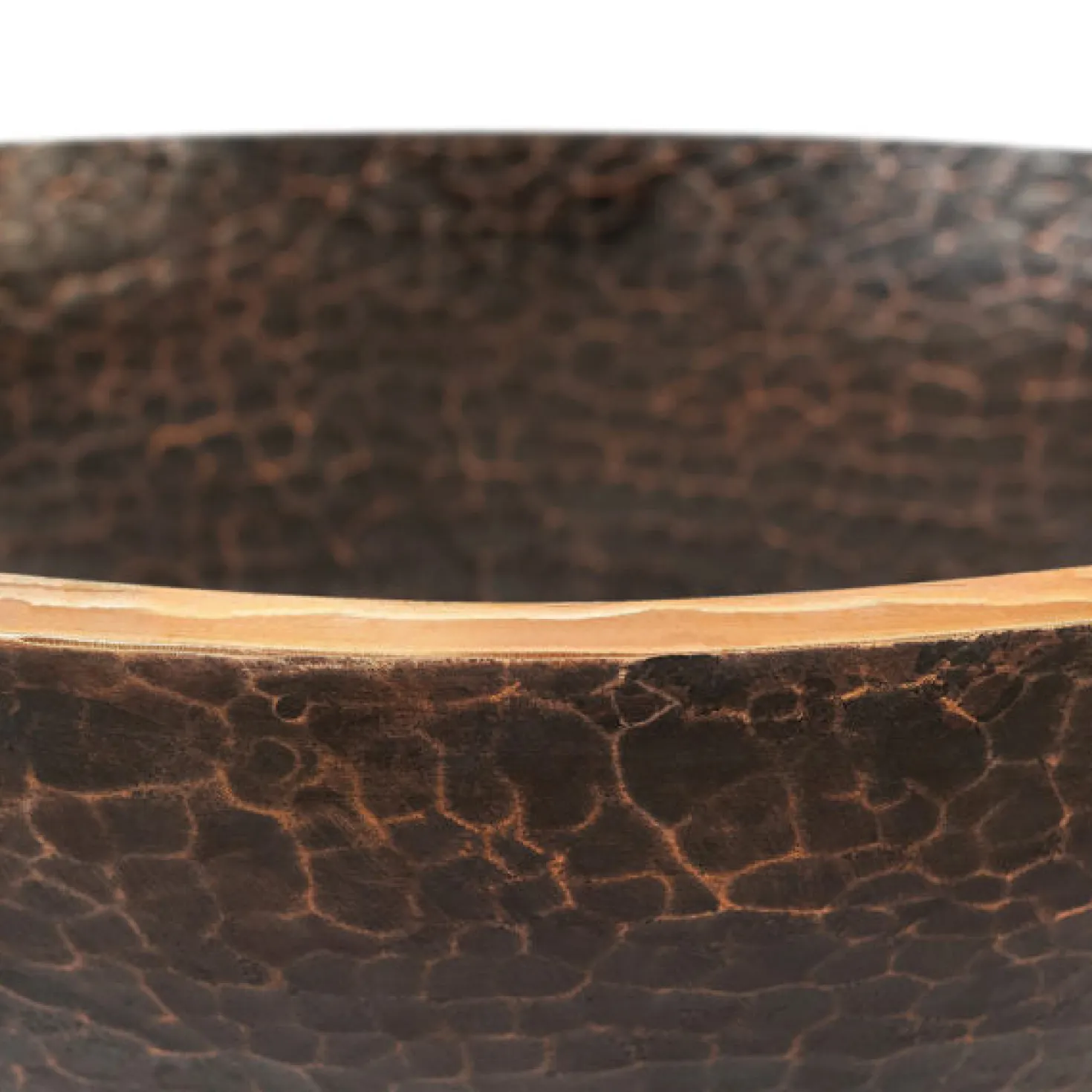 Premier Copper Products Round Hand Forged Old World Copper Vessel Sink