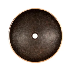 Premier Copper Products Round Hand Forged Old World Copper Vessel Sink