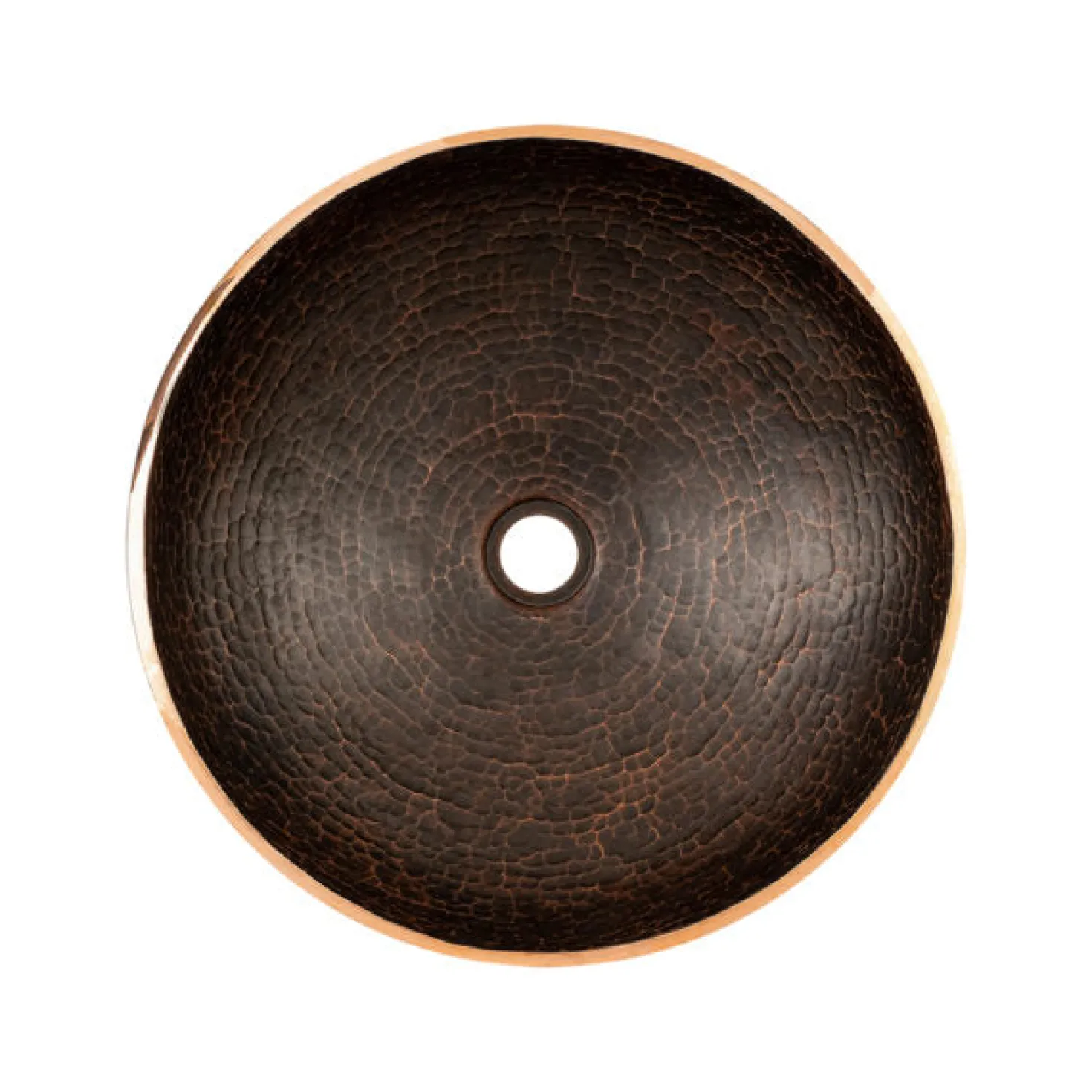 Premier Copper Products Round Hand Forged Old World Copper Vessel Sink