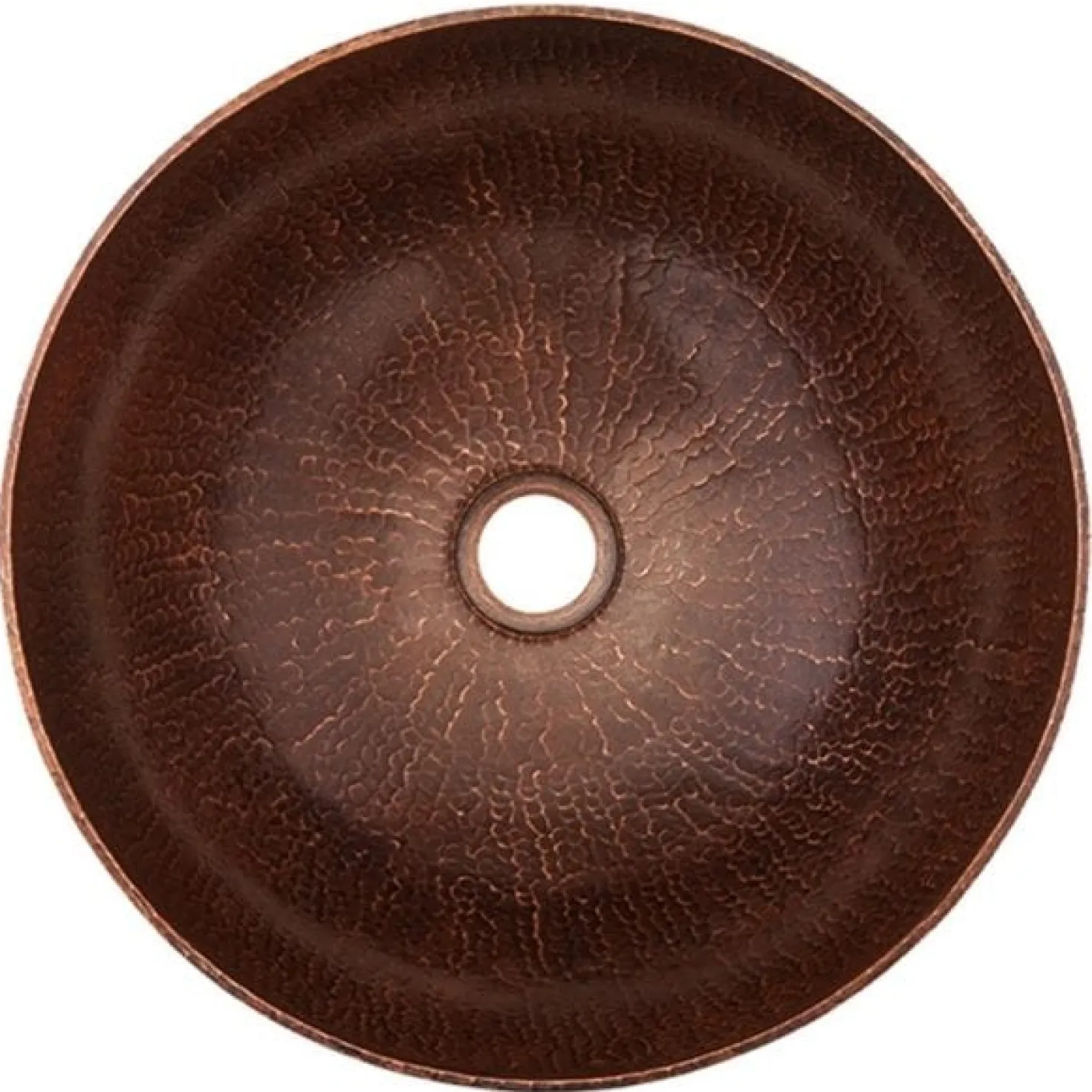 Premier Copper Products 13" Small Round Vessel Hammered Copper Sink