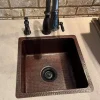 Premier Copper Products 16" Square Hammered Copper Bar/Prep Sink with 3.5" Drain Opening