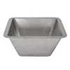 Premier Copper Products 15" Square Hammered Copper Bar/Prep Sink in Nickel with 2" Drain Size