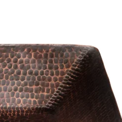 Premier Copper Products 14" Square Hand Forged Old World Copper Vessel Sink