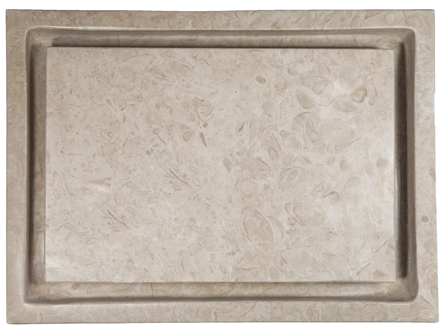 Rectangular Infinity Pool Sink in Polished Penny Grey Marble