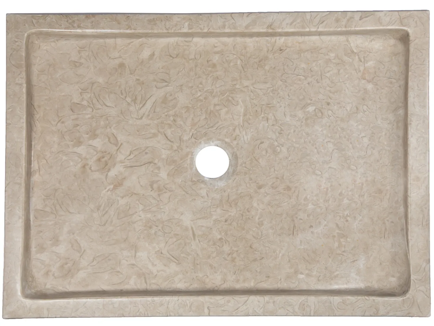 Rectangular Infinity Pool Sink in Polished Penny Grey Marble
