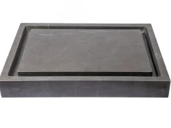 Rectangular Infinity Pool Sink in Honed Pietra Grey Marble